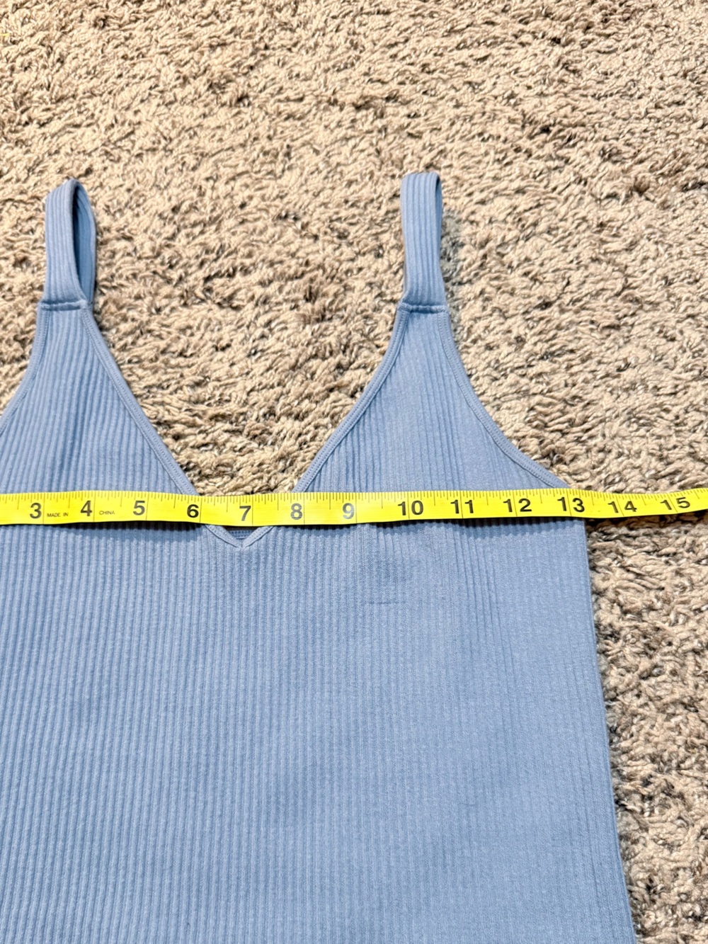 ☀️ Love Tree • Ribbed V-Neck Crop Tank Light Blue • Womens Medium - Picture 7 of 8